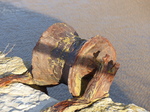 FZ009836 Rusted pully wheel at Porthcawl harbour.jpg